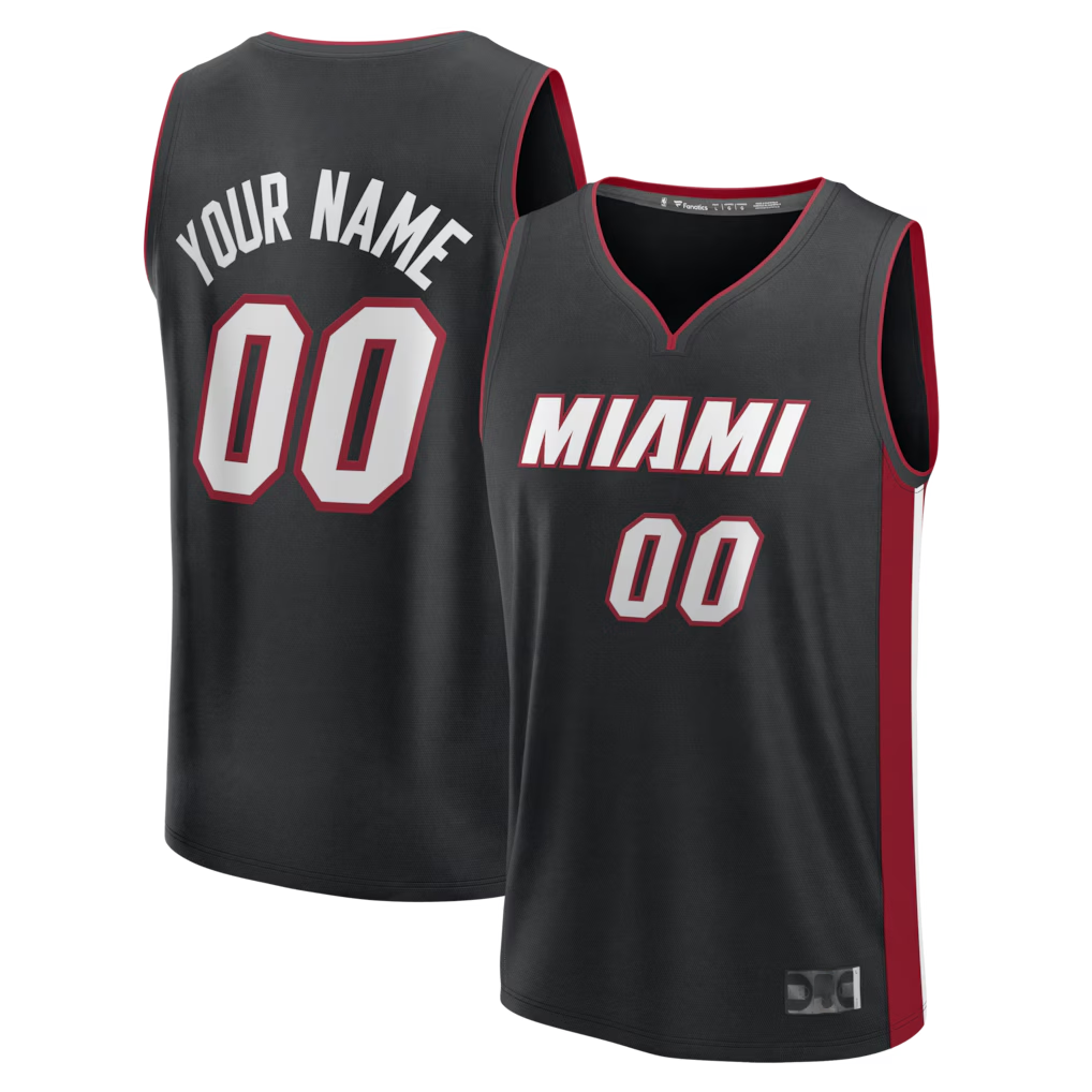 harde Custom M.Heat Black Fast Break Jerseys - Icon Edition