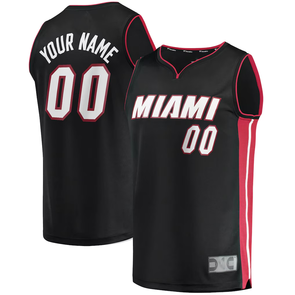 harde Custom M.Heat Black Fast Break Replica Jerseys - Icon Edition