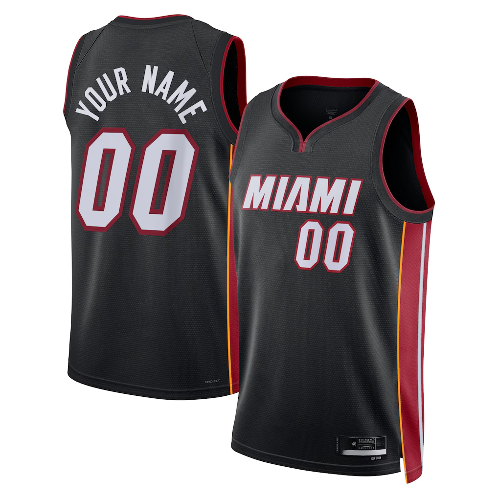 harde Custom M.Heat Black Swingman Jerseys - Icon Edition