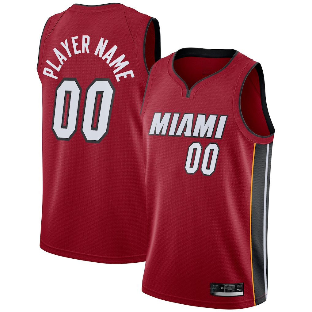 harde Custom M.Heat Jordan Brand Red Swingman Jerseys - Statement Edition