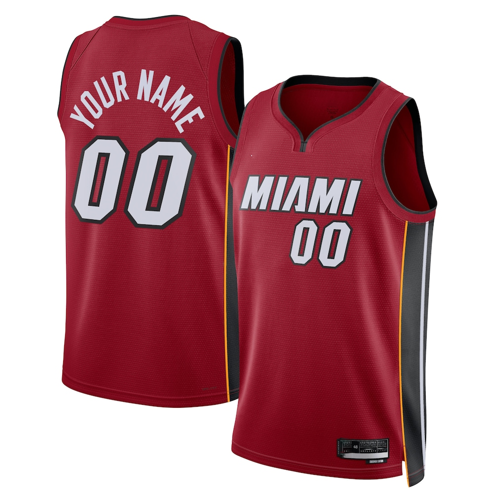 harde Custom M.Heat Red 202223 Swingman Jerseys - Statement Edition