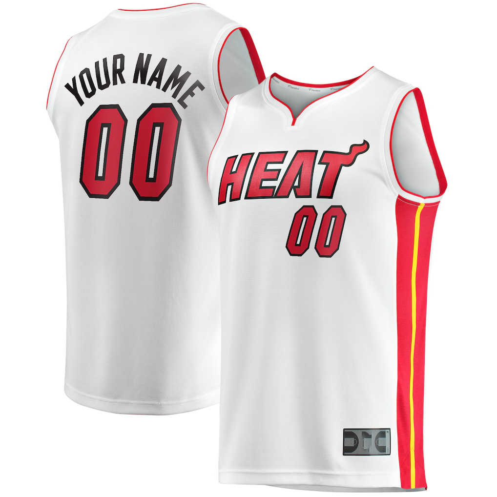 harde Custom M.Heat White Fast Break Replica Jerseys - Association Edition