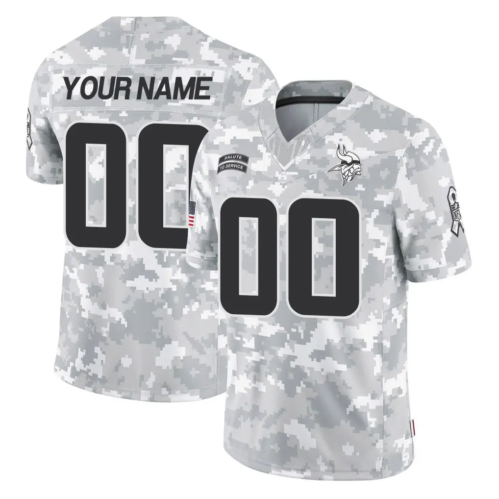 harde Custom MN.Vikings Arctic Camo Salute To Service Limited Game Any Name & Numbers Stitched Jerseys