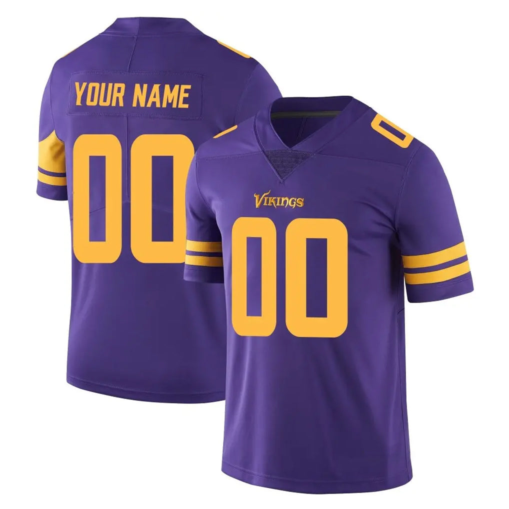 harde Custom MN.Vikings Purple Limited Color Rush Home Game Any Name & Numbers Stitched Jerseys