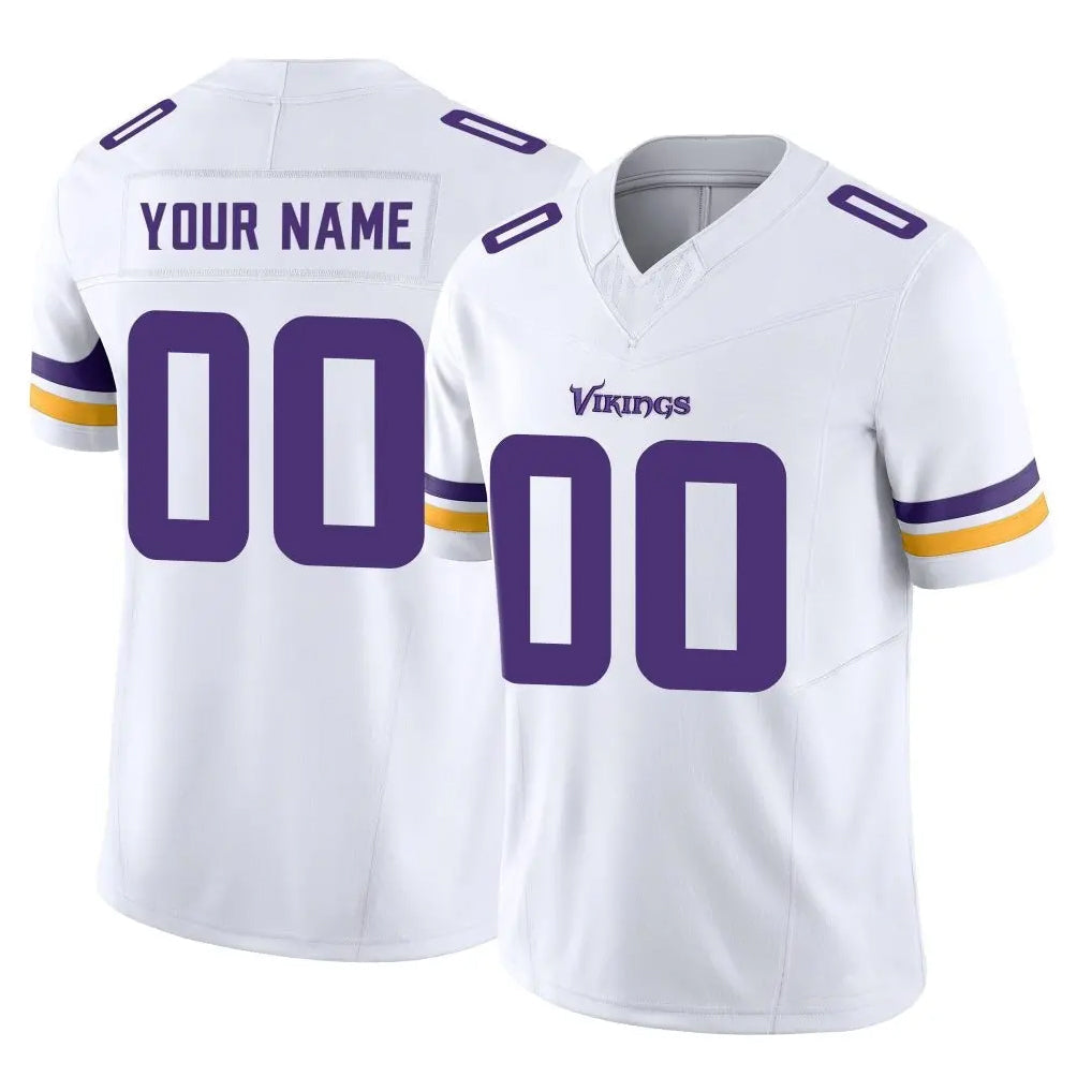 harde Custom MN.Vikings White Limited Vapor F.U.S.E. Home Game Any Name & Numbers Stitched Jerseys