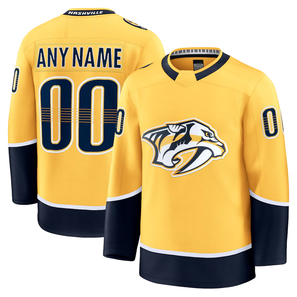harde Custom N.Predators Gold Home Premium Jerseys