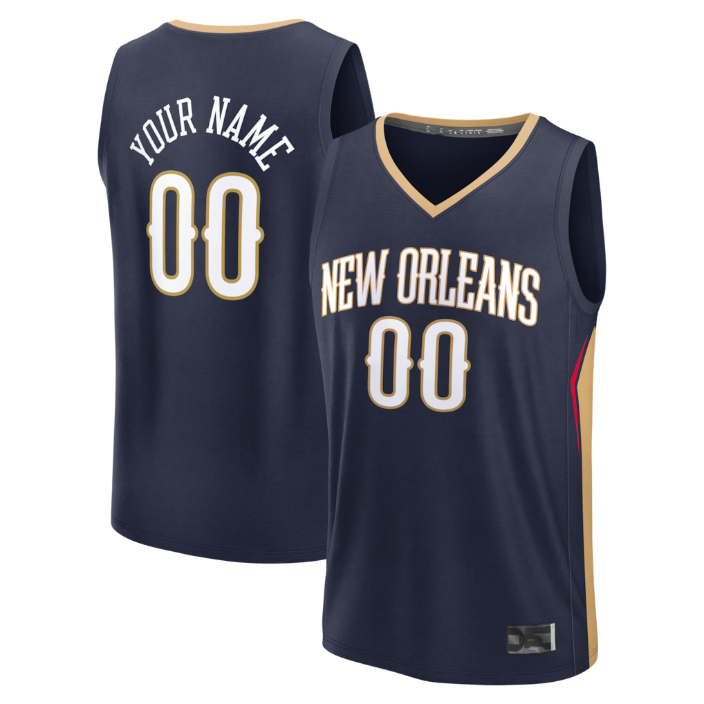 harde Custom NO.Pelicans Navy Fast Break Stitched Jerseys- Icon Edition