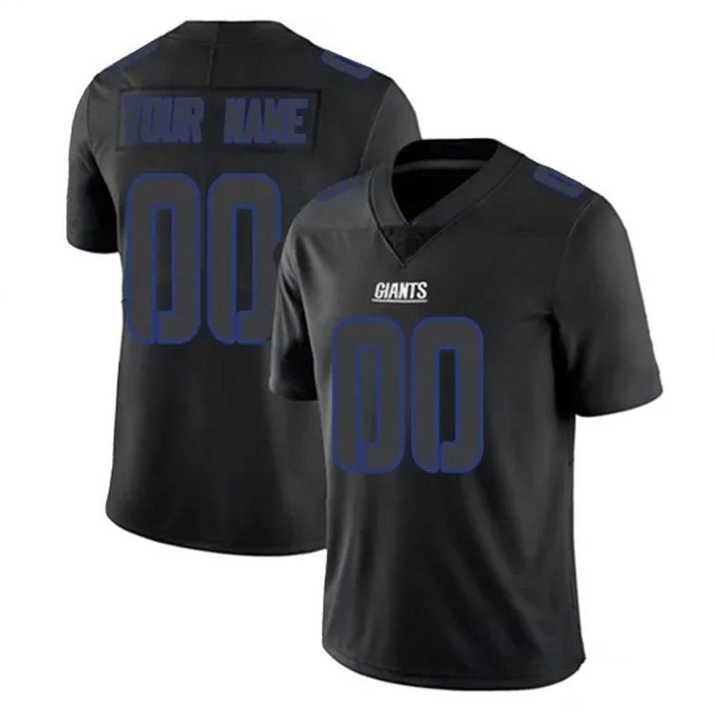 harde Custom NY.Giants Black Impact Limited Home Game Any Name & Numbers Stitched Jerseys