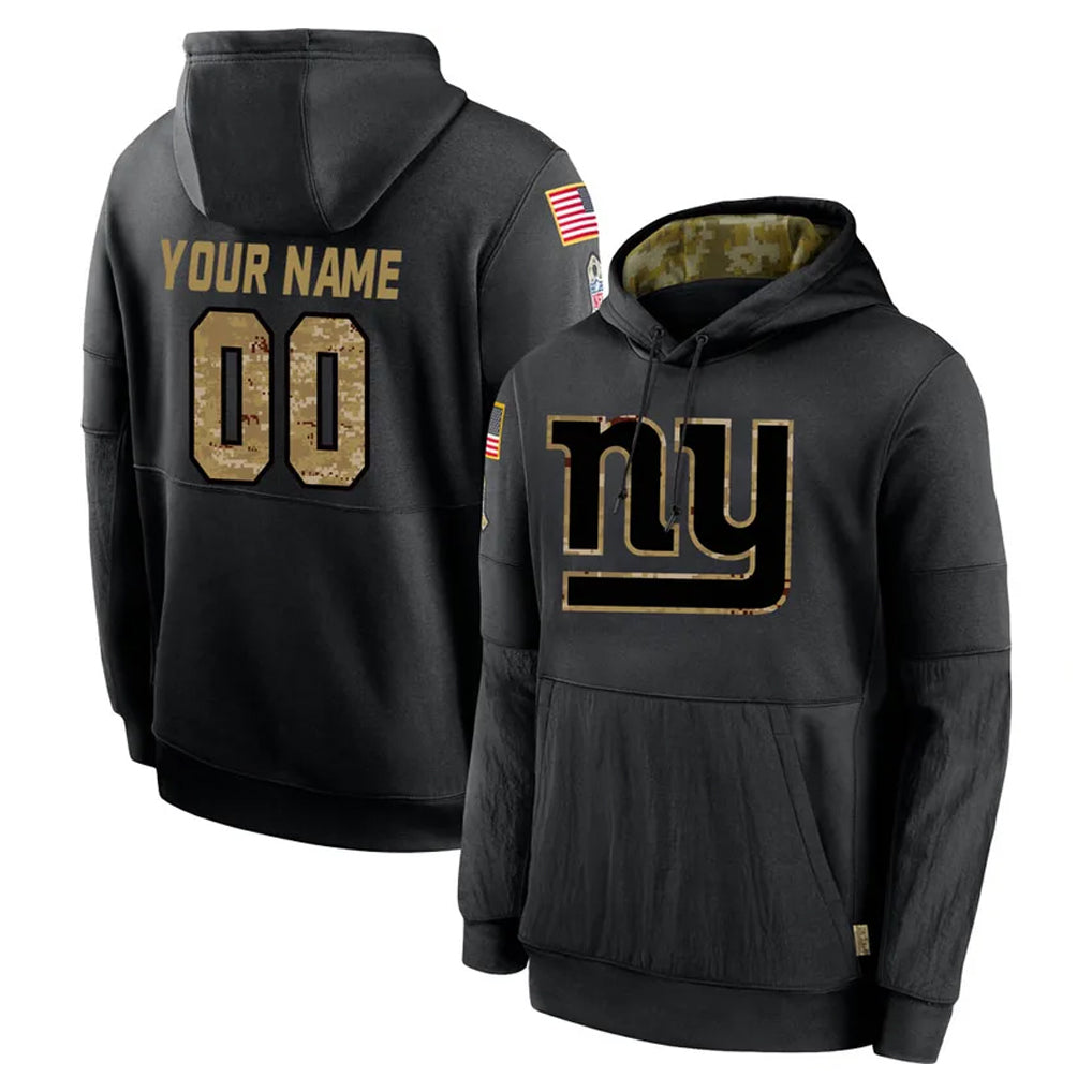 harde Custom NY.Giants Black Salute to Service Hoodies Limited Game Any Name & Numbers Stitched Jerseys