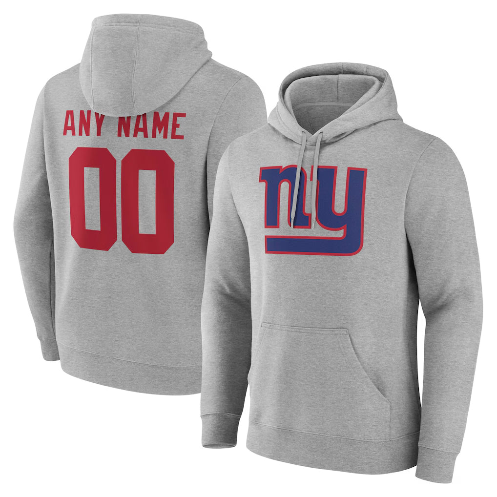 harde Custom NY.Giants Gray Pullover Hoodies Limited Game Any Name & Numbers Stitched Jerseys