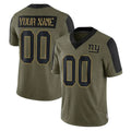 harde Custom NY.Giants Olive Salute To Service Limited Game Any Name & Numbers Stitched Jerseys