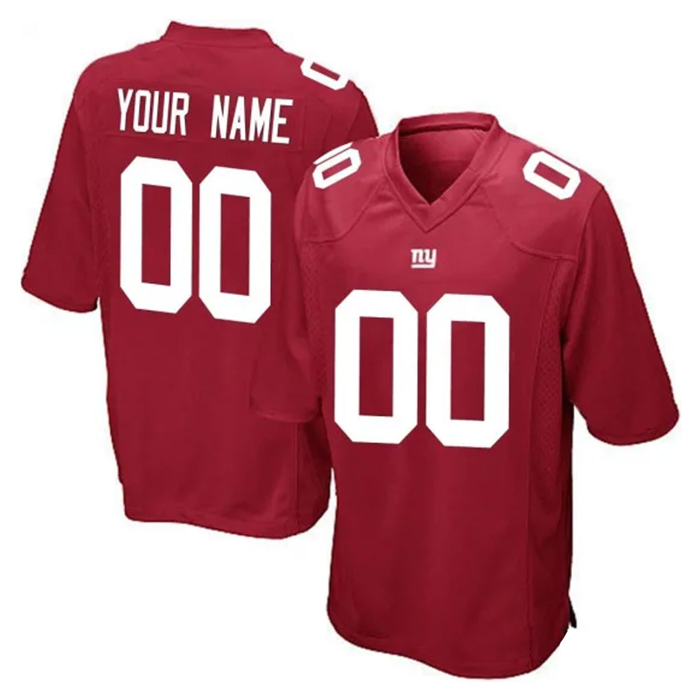 harde Custom NY.Giants Red Home Game Any Name & Numbers Stitched Jerseys