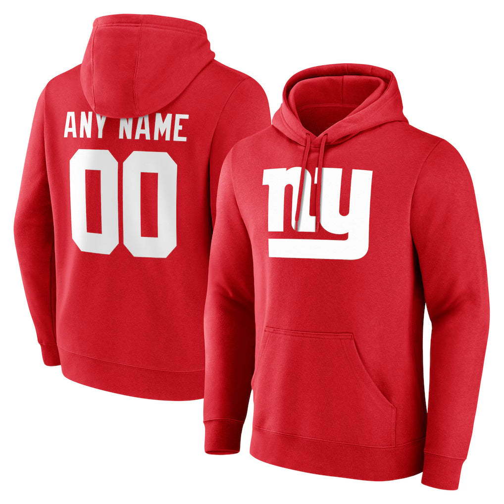 harde Custom NY.Giants Red Pullover Hoodies Limited Game Any Name & Numbers Stitched Jerseys