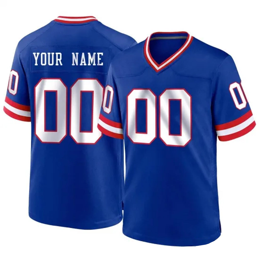 harde Custom NY.Giants Royal Classic Home Game Any Name & Numbers Stitched Jerseys