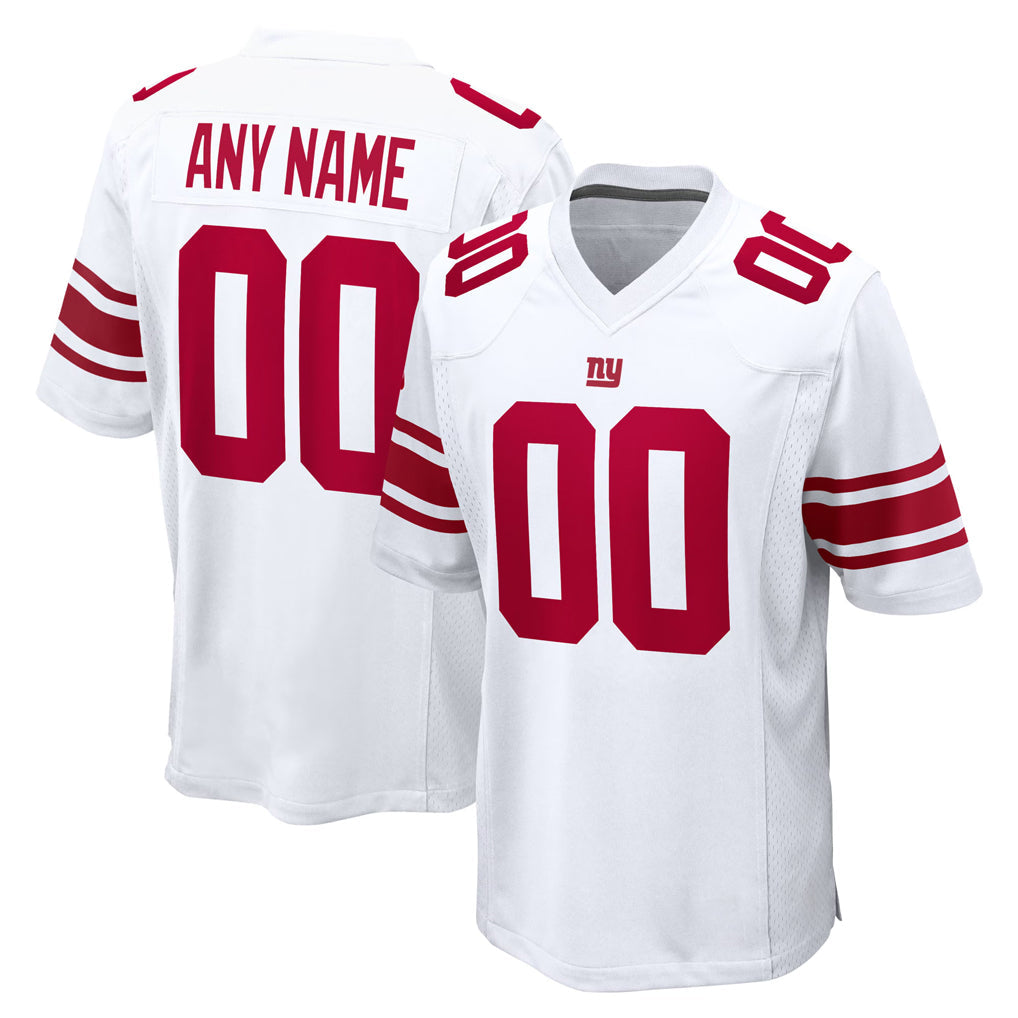 harde Custom NY.Giants White Home Game Any Name & Numbers Stitched Jerseys