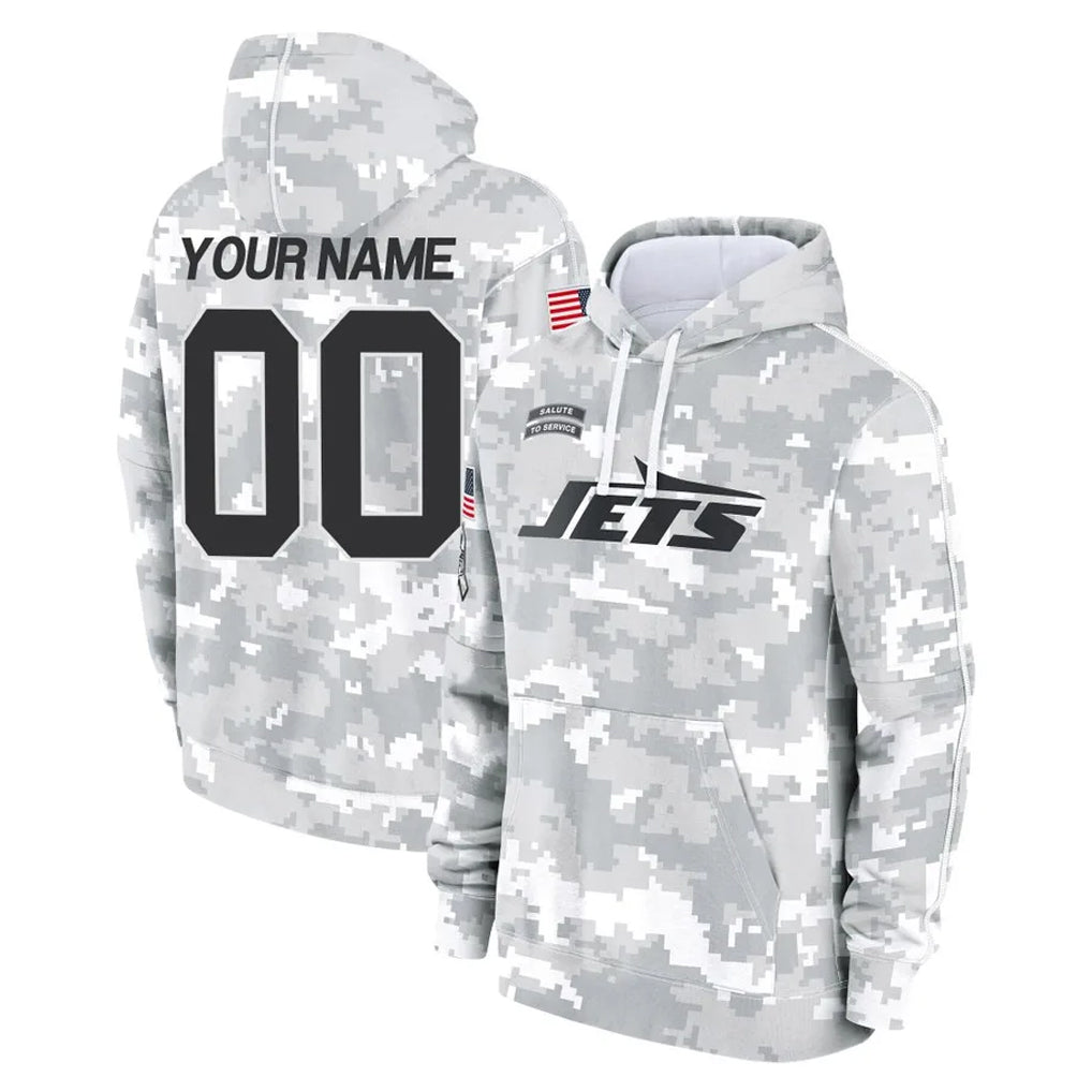 harde Custom NY.Jets Arctic Camo Salute to Service Pullover Hoodies Limited Game Any Name & Numbers Stitched Jerseys