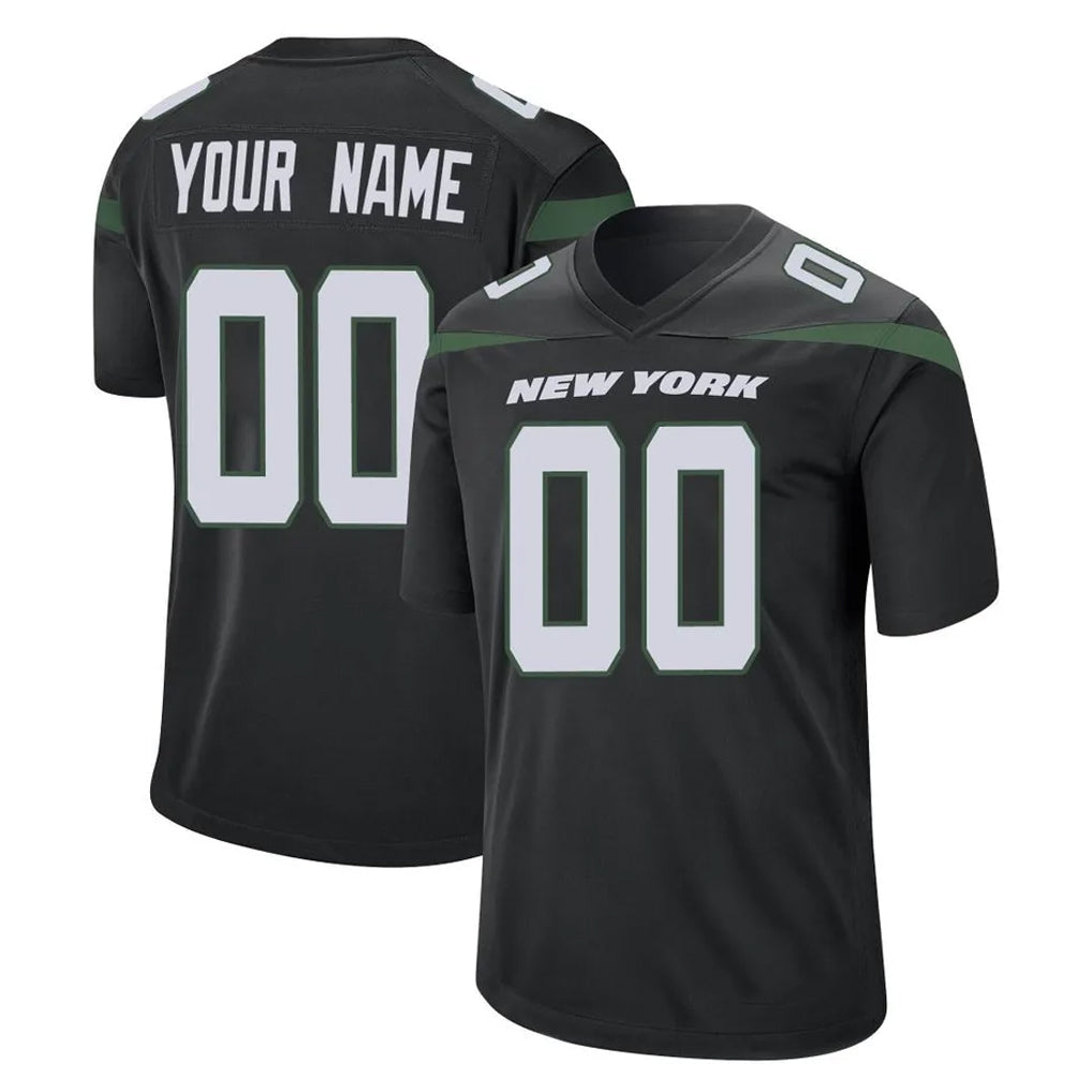 harde Custom NY.Jets Black Home Game Any Name & Numbers Stitched Jerseys