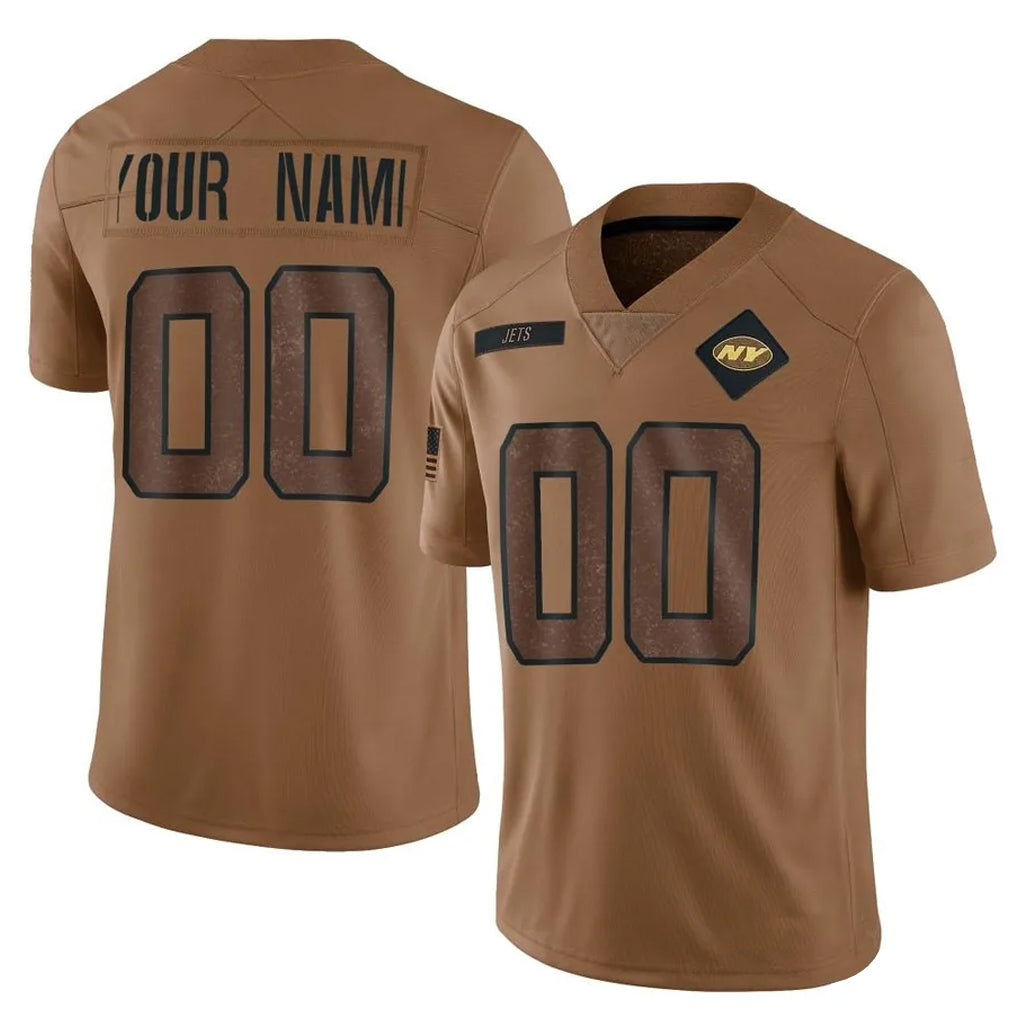 harde Custom NY.Jets Brown Salute To Service Limited Any Name & Numbers Stitched Jerseys