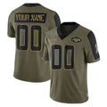 harde Custom NY.Jets Olive Salute To Service Limited Game Any Name & Numbers Stitched Jerseys