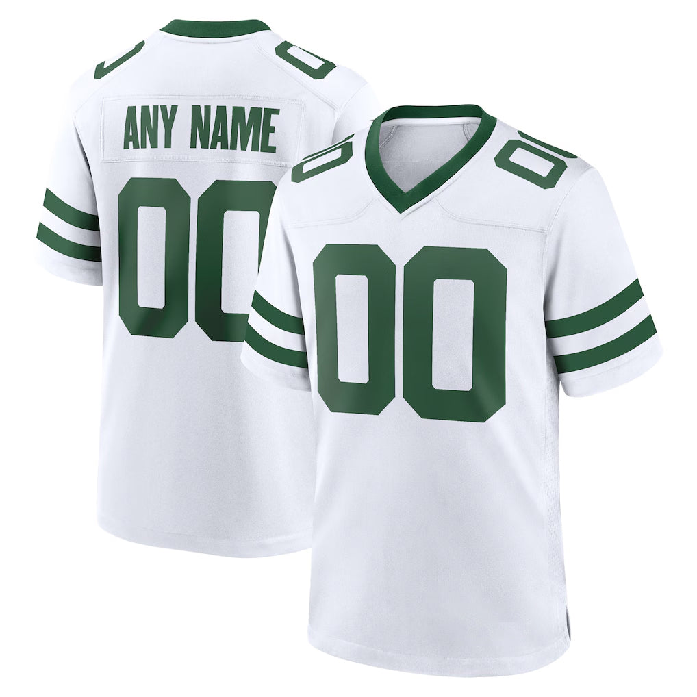 harde Custom NY.Jets White Legacy Home Game Any Name & Numbers Stitched Jerseys