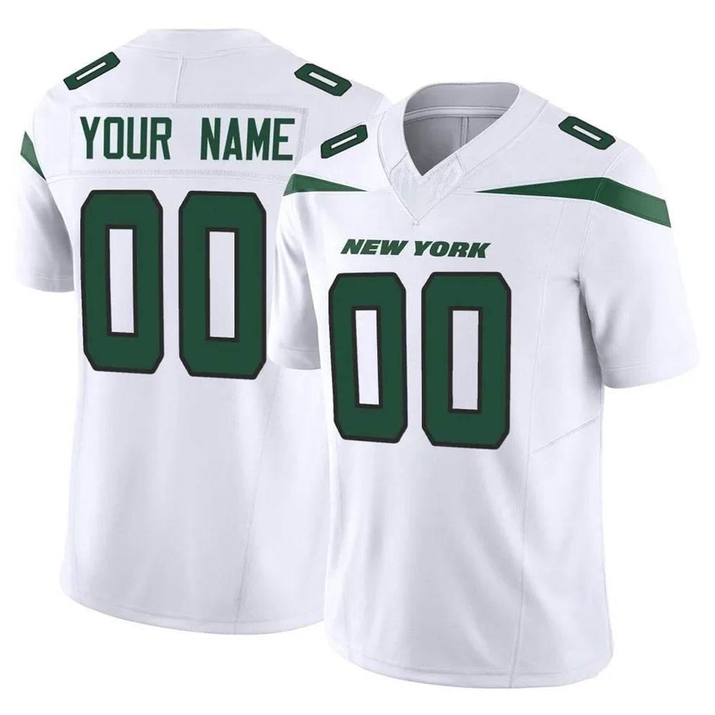 harde Custom NY.Jets White Limited Vapor F.U.S.E. Home Game Any Name & Numbers Stitched Jerseys