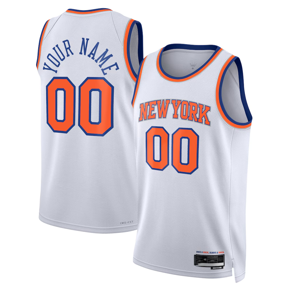 harde Custom NY.Knicks White Swingman Jerseys - Association Edition