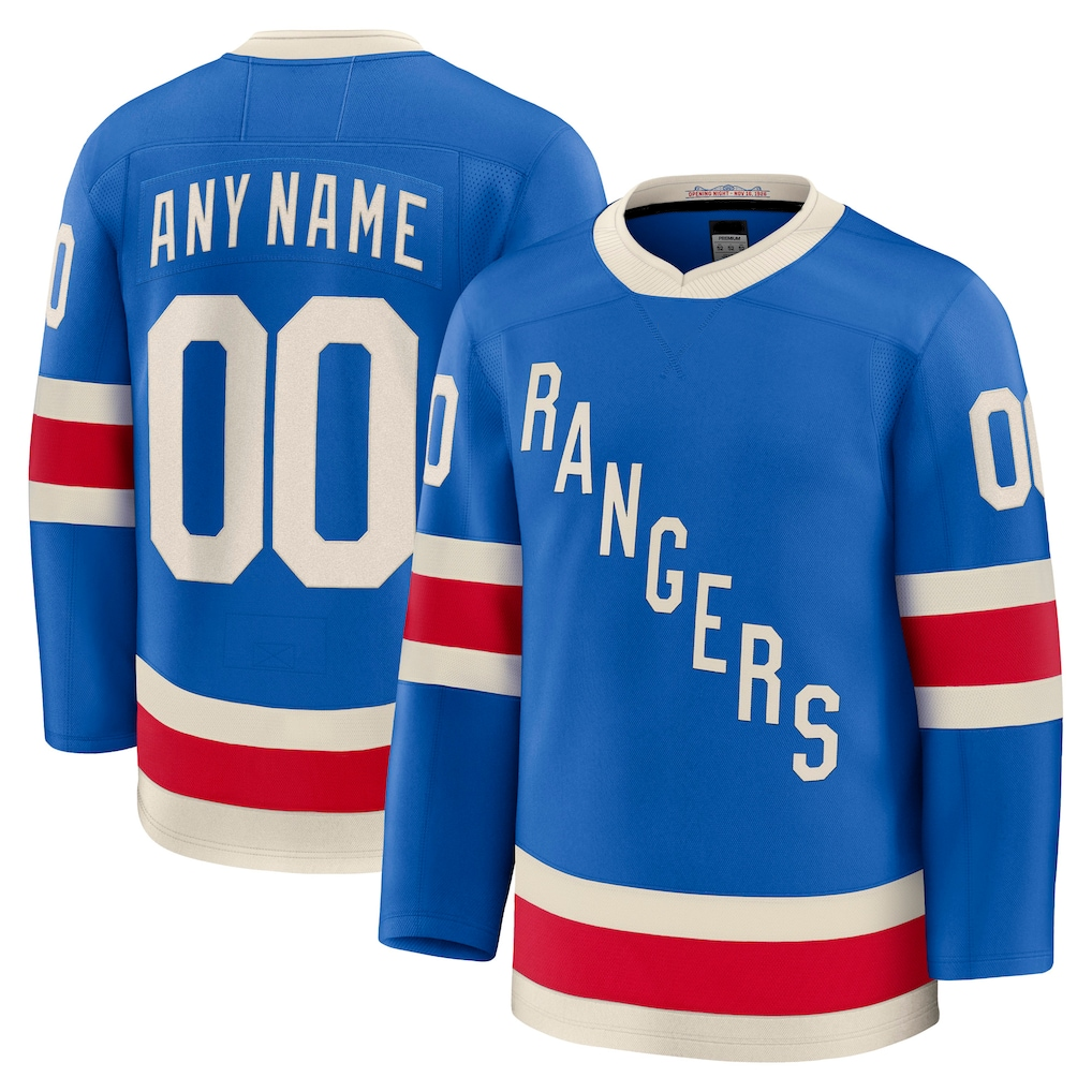 harde Custom NY.Rangers Blue Centennial Premium Jerseys