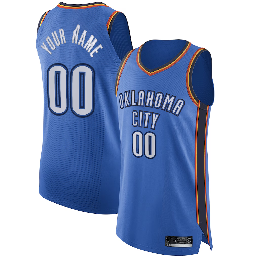 harde Custom OC.Thunder Blue Authentic Stitched Jerseys - Icon Edition