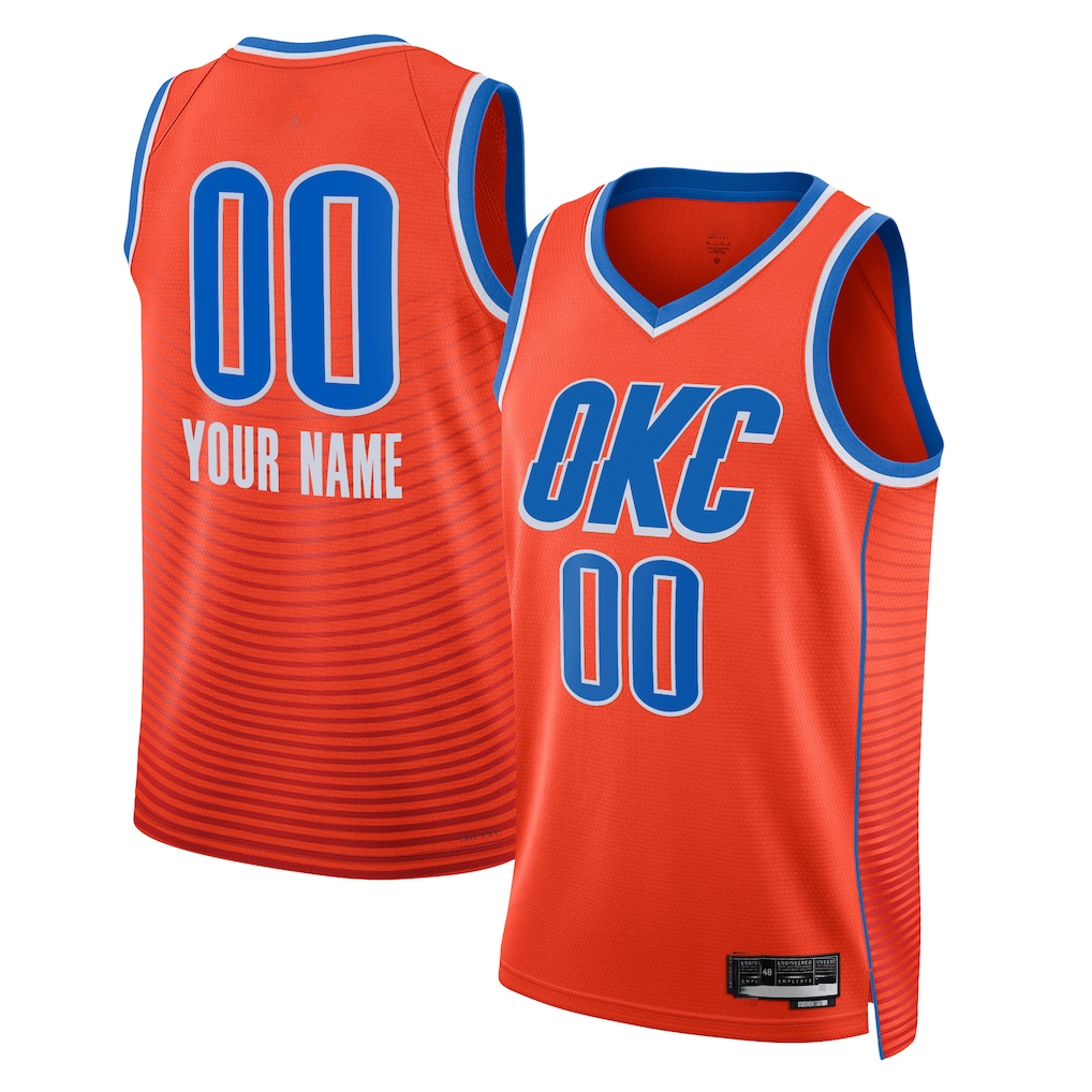 harde Custom OC.Thunder Jordan Brand Orange 2022-2023 Swingman Stitched Jerseys - Statement Edition