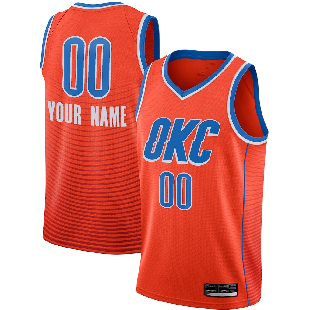harde Custom OC.Thunder Orange Swingman Stitched Jerseys- Statement Edition