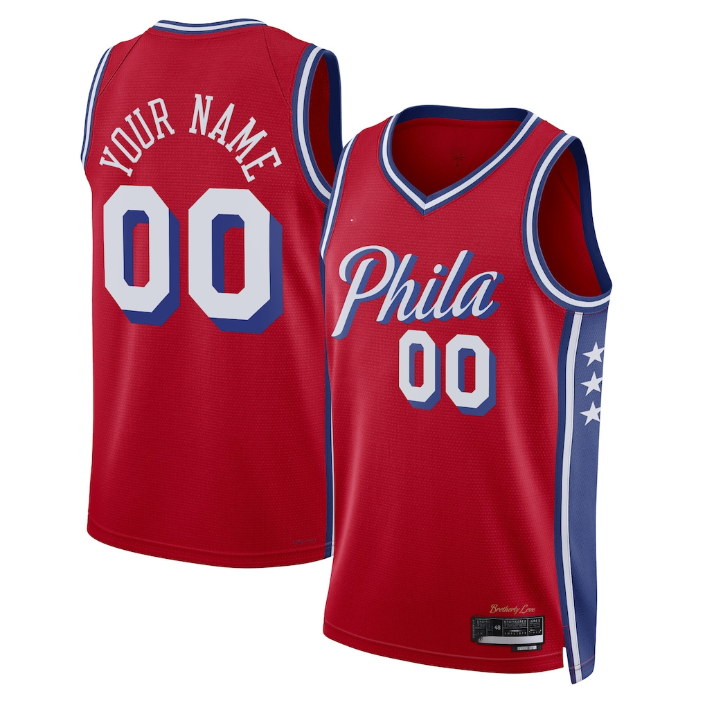 harde Custom P.76ers Red 202223 Swingman Jerseys - Statement Edition
