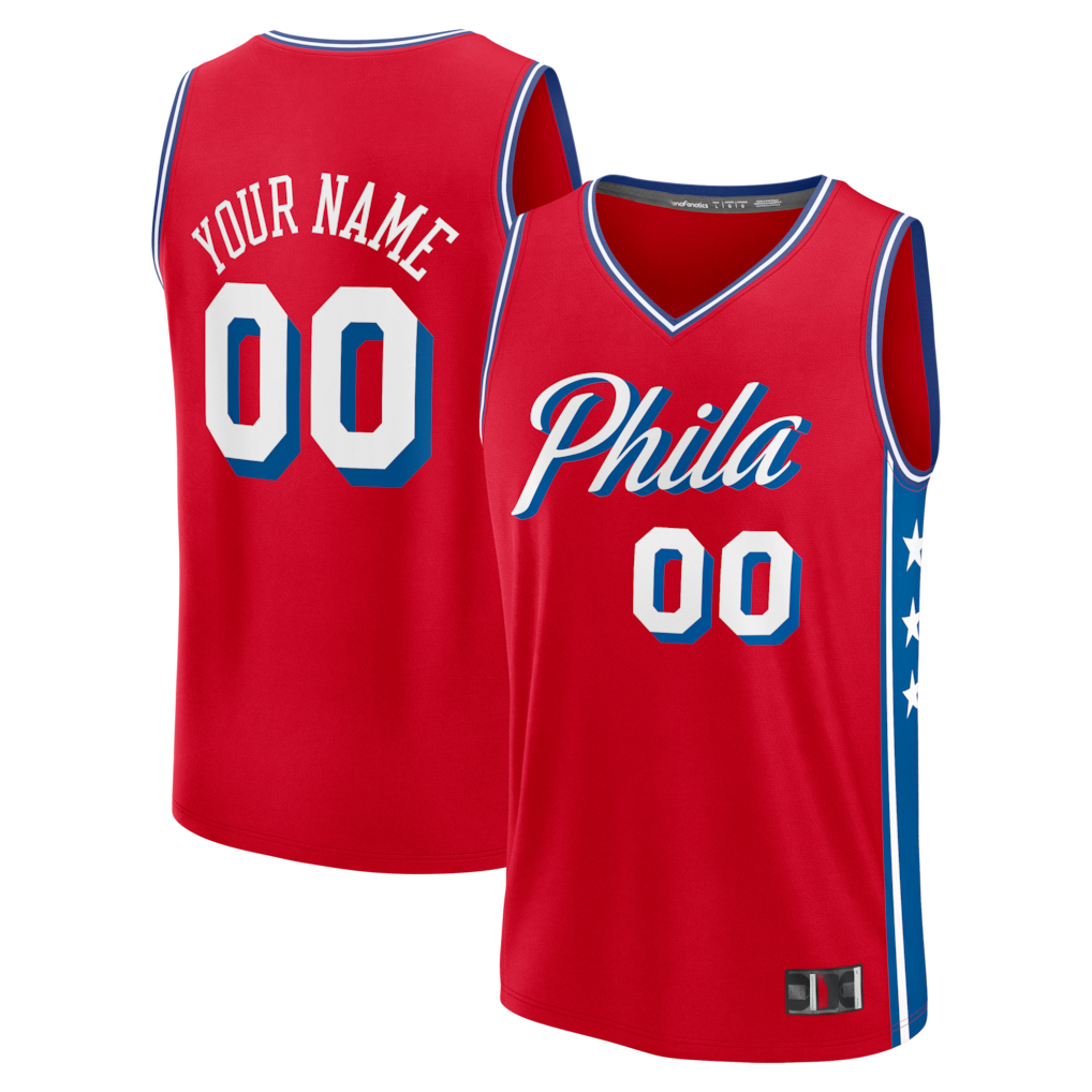 harde Custom P.76ers Red Fast Break Jerseys - Icon Edition