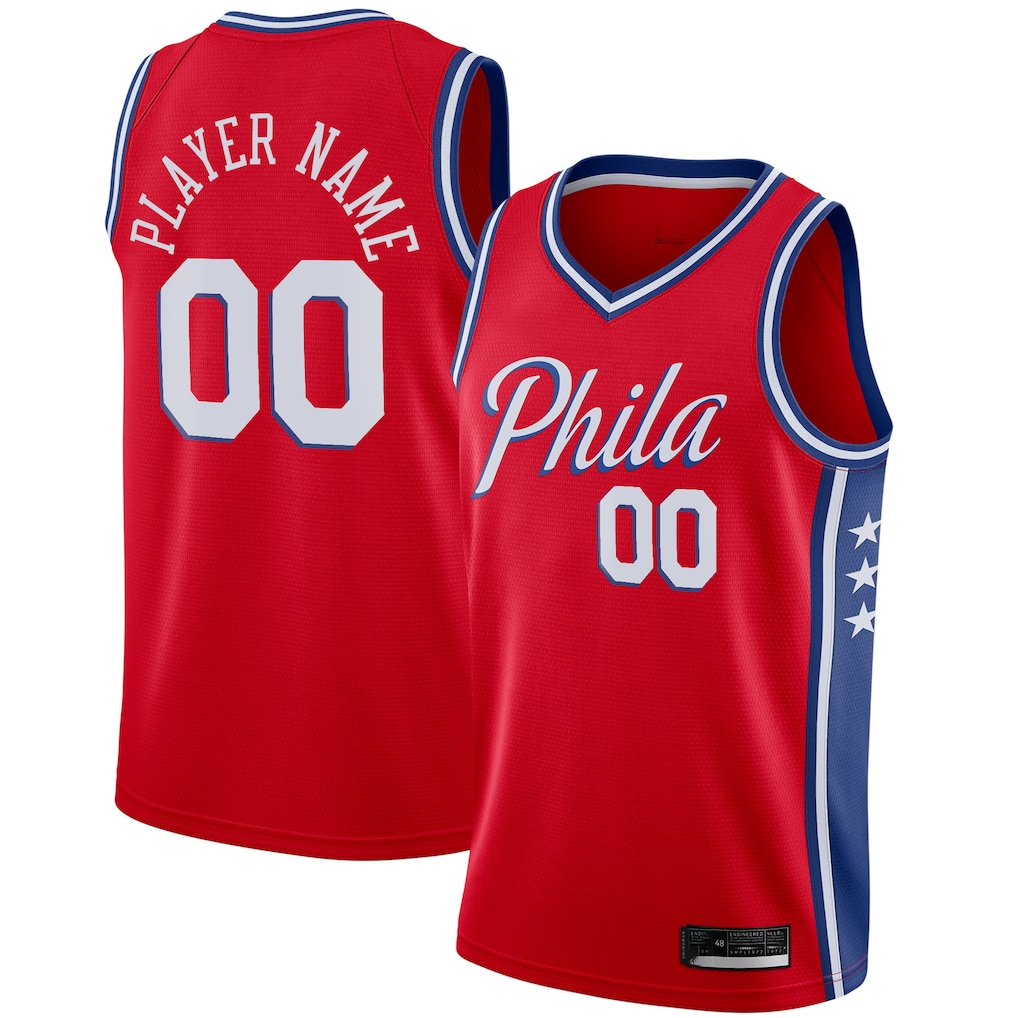 harde Custom P.76ers Red Swingman Jerseys - Statement Edition