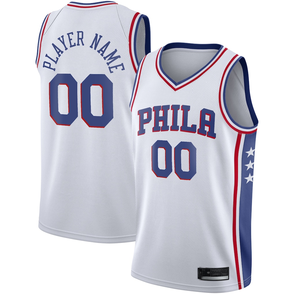 harde Custom P.76ers White 2020-21 Swingman Jerseys - Association Edition