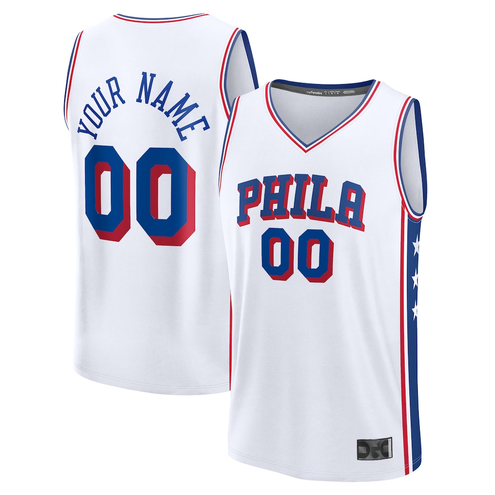 harde Custom P.76ers White Fast Break Jerseys - Association Edition