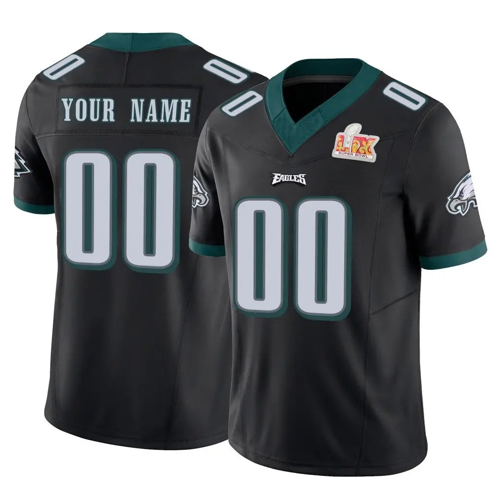 harde Custom P.Eagles Black Limited Vapor F.U.S.E. Super Bowl LIX Home Game Any Name & Numbers Stitched Jerseys