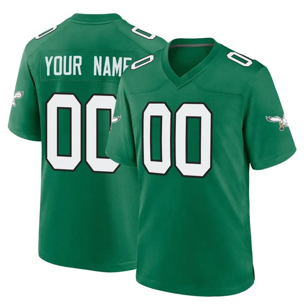 harde Custom P.Eagles Green Kelly Alternate Home Game Any Name & Numbers Stitched Jerseys