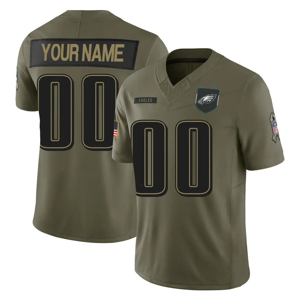 harde Custom P.Eagles Olive 2025 Salute To Service Limited Any Name & Numbers Stitched Jerseys
