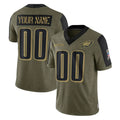 harde Custom P.Eagles Olive Salute To Service Limited Game Any Name & Numbers Stitched Jerseys