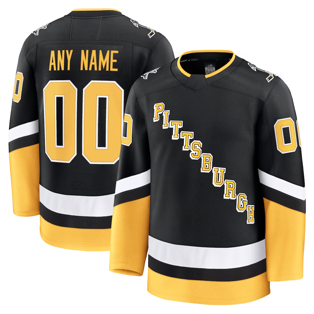 harde Custom P.Penguins Black Alternate Premium Jerseys