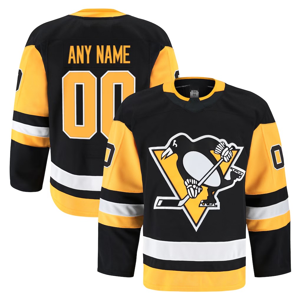 harde Custom P.Penguins Black Home Authentic Pro Jerseys