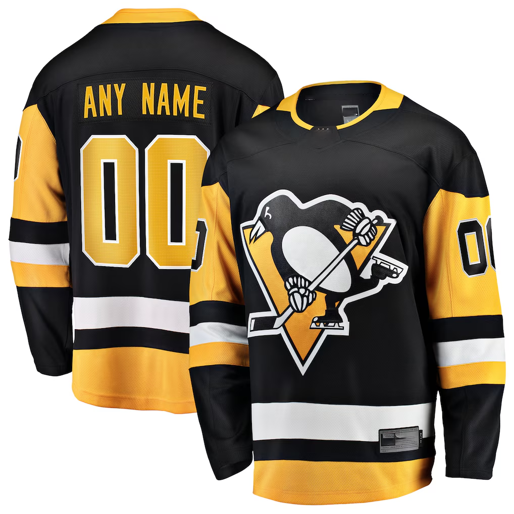 harde Custom P.Penguins Black Home Breakaway Jerseys