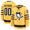harde Custom P.Penguins Gold Alternate Premium Jerseys