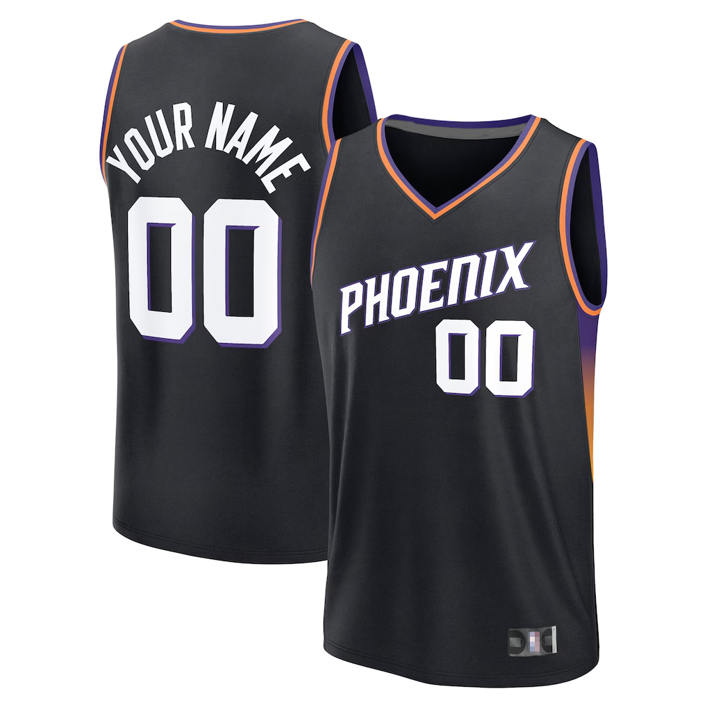 harde Custom P.Suns Fanatics Black Fast Break Jerseys - Icon Edition