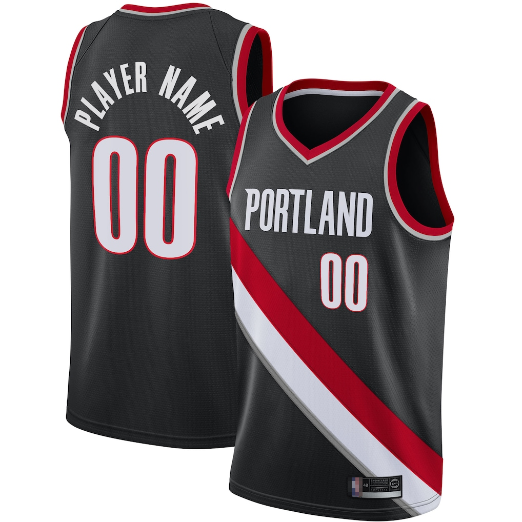 harde Custom PT.Blazers Black 2020-2021 Swingman Jerseys - Icon Edition