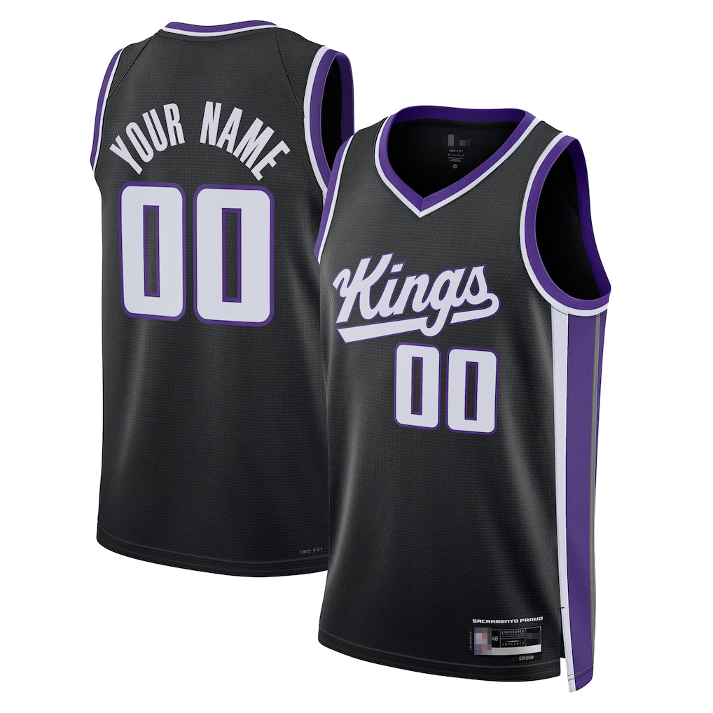 harde Custom S.Kings Black Swingman Jerseys - Icon Edition