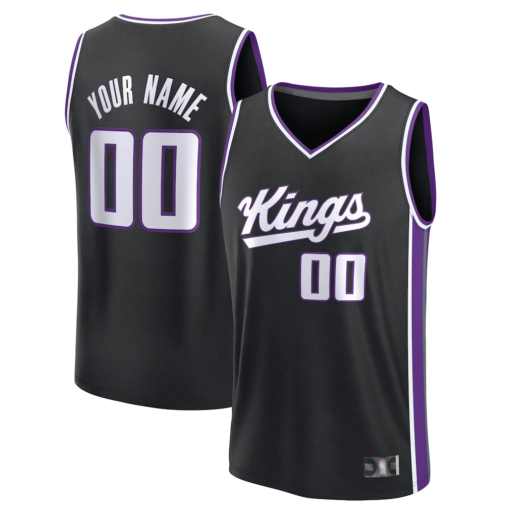 harde Custom S.Kings Fanatics Black Fast Break Jerseys - Icon Edition