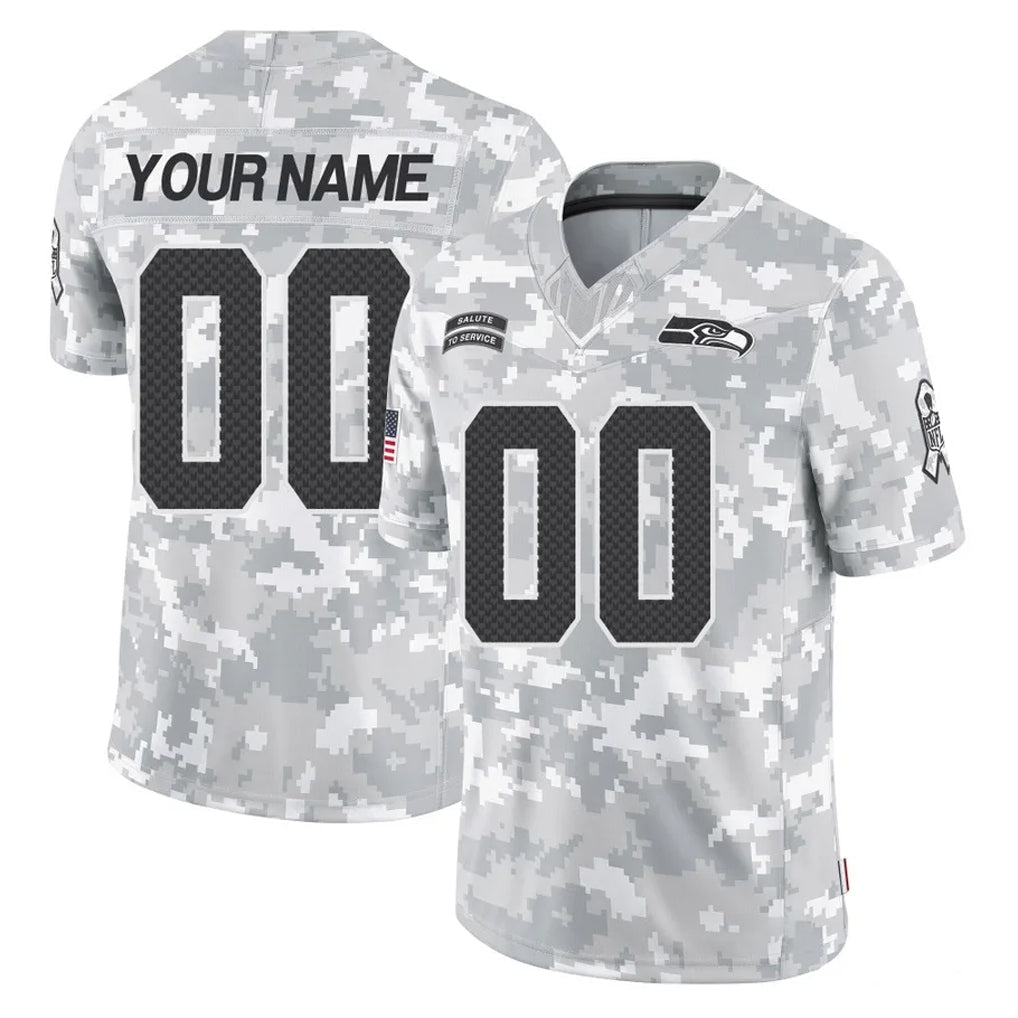 harde Custom S.Seahawks Arctic Camo Limited Salute To Service Home Game Any Name & Numbers Stitched Jerseys
