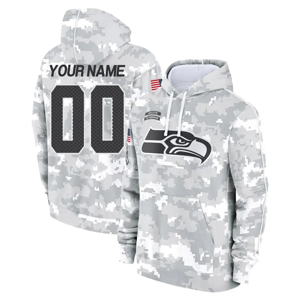 harde Custom S.Seahawks Arctic Camo Limited Salute to Service Pullover Hoodies Game Any Name & Numbers Stitched Jerseys
