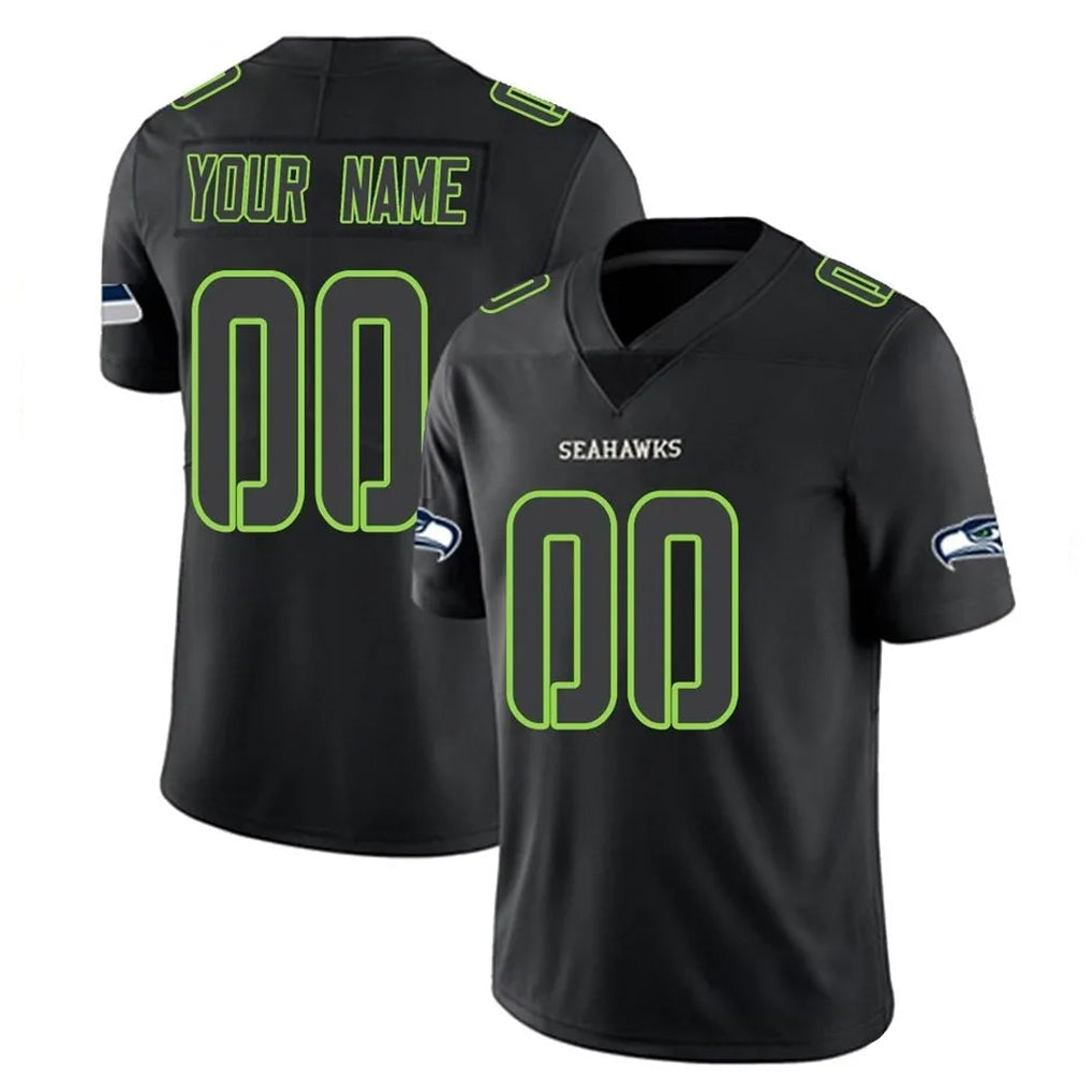 harde Custom S.Seahawks Black Impact Limited Home Game Any Name & Numbers Stitched Jerseys